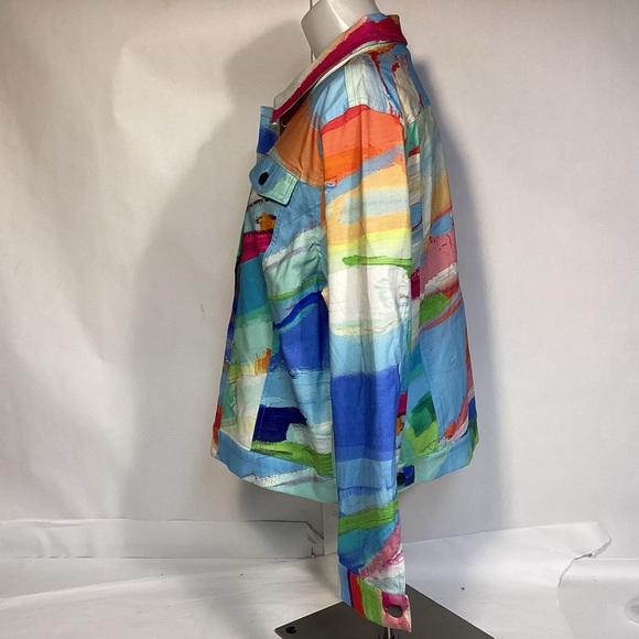Claire Desjardins Multi Color Jacket Womens size XLP Wearable Art Jacket - Picture 6 of 10